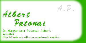 albert patonai business card